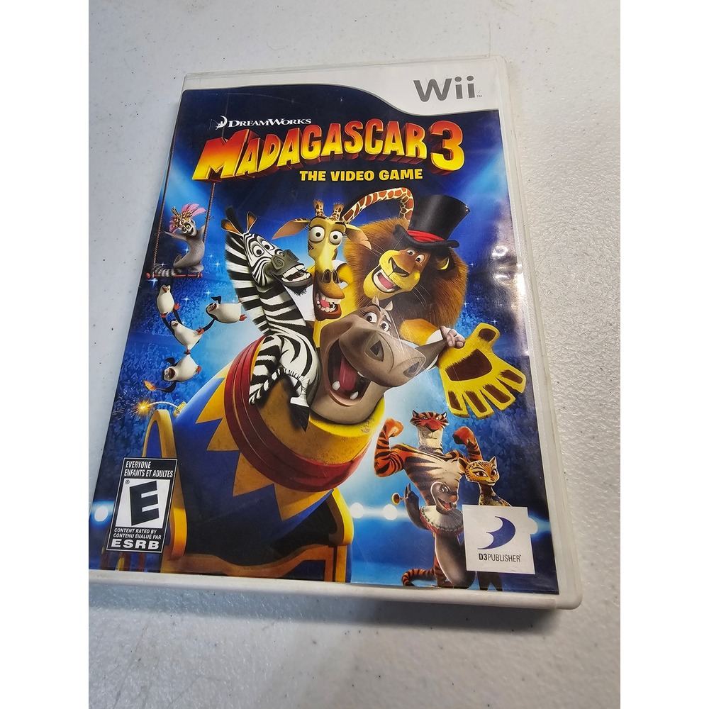 Madagascar 3 The Video‎ Game Wii Nintendo Disc Case